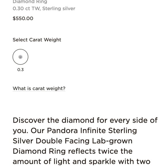 Pandora Infinite Sterling Silver Double-Facing Lab-grown Diamond Ring - Picture 7 of 7